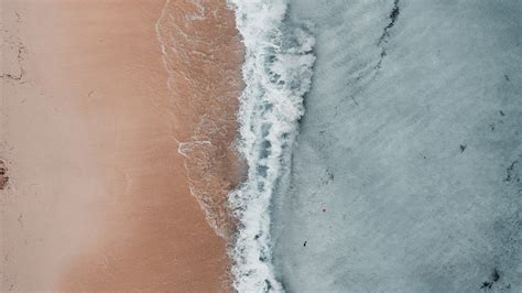 Aerial Beach Waves At Sea Shore Wallpaperhd Nature Wallpapers4k