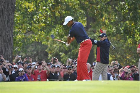 Tiger Woods About To Unleash A Monster Drive During Wednesday S