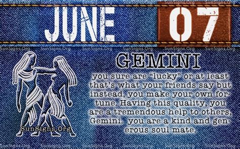 It takes discipline, but you are quite successful. June 7 - Birthday Horoscope Personality | Sun Signs