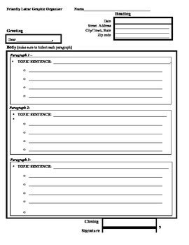 My friends and i are planning to go camping during the. Friendly Letter Graphic Organizer by Fabulously Fun in Fourth Grade