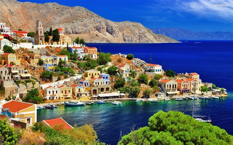 The hotel has been renovated to a large extent in 2017, 2018 and 2019 with the main lobby, common areas, main restaurant, bars and 300 rooms totally refurbished. Lato 482 Wyspa Rodos, Domy, Gory, Morze - Tapety na pulpit