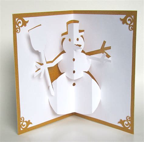 Snowman 3d Pop Up Greeting Card Home Décor Handmade Cut By