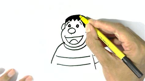 How To Draw Takeshi Goda Gian Doraemon In Easy Steps For Children