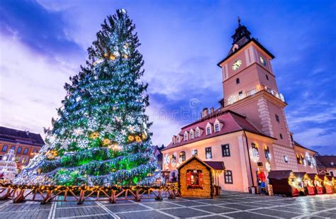 Brasov Romania Christmas Market In Transylvania Europe Stock Image
