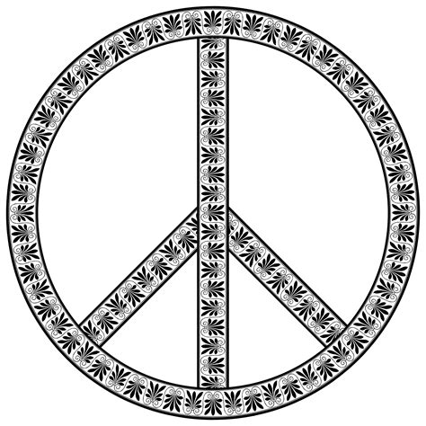 Decorative Flourish Peace Sign Clip Art Image Clipsafari
