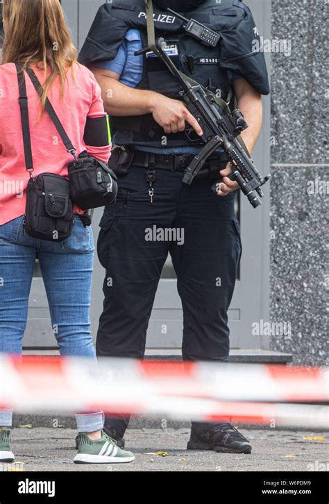 Frankfurt Hessen Germany 2nd Aug 2019 A Policeman Armed With A