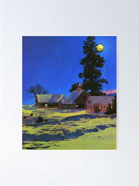 Moonlight Night Winter Maxfield Parrish Landscape Art Moon Poster