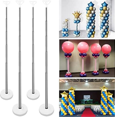 Yallove Balloon Column Stand Kit 4 Sets Of 7 Feet Height Adjustable