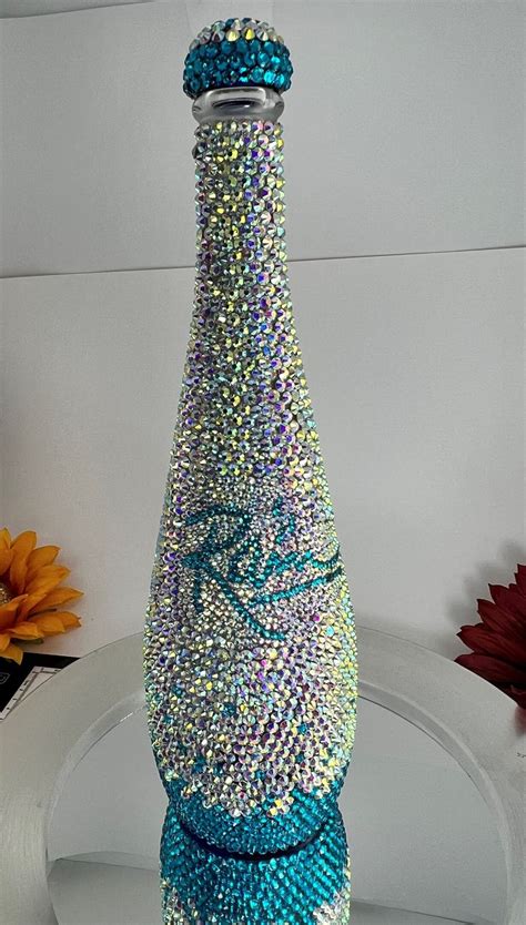 Bedazzled Glam Glass Ab Crystal Rhinestones Vodka Ombre Bottle Etsy