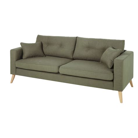 Sofa polstersofa couch dreisitzer skandinavisch stil viele farbe mit montage. 3-Sitzer-Sofa im skandinavischen Stil, kakigrün Brooke | Maisons du Monde