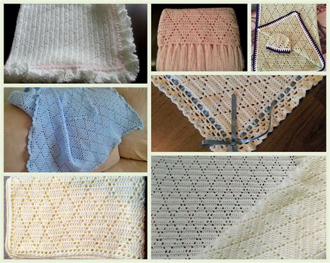 Lacy Crochet Diamond Stitch Baby Blanket Free Pattern