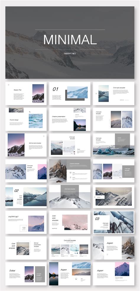 Clean & Cold Photo Layout Presentation Template - Original and High ...