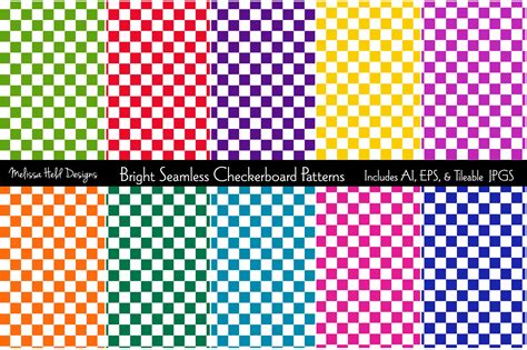 Bright Seamless Checkerboard Patterns 552493 Patterns Design Bundles