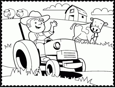 Gambar Daring John Deere Coloring Free Sheets Mower Tractor