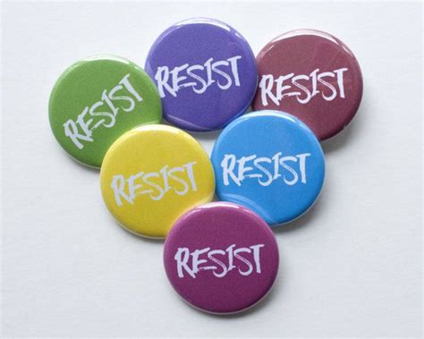 Resist Pins 125 Inch Pinback Buttons Etsy Buttons Pinback Pinback