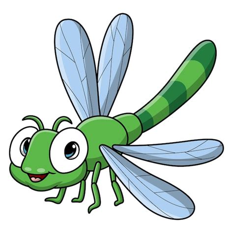 Premium Vector Cute Dragonfly Cartoon On White Background