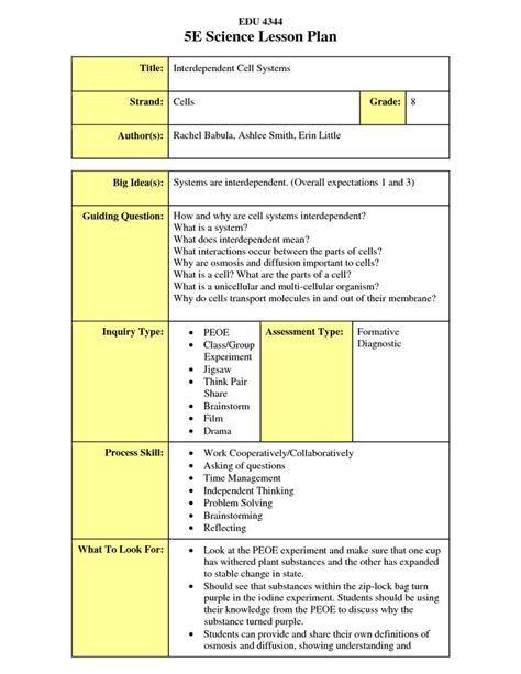 Science Lesson Plan Template Inspirational The 5e Lesson Plan Is An