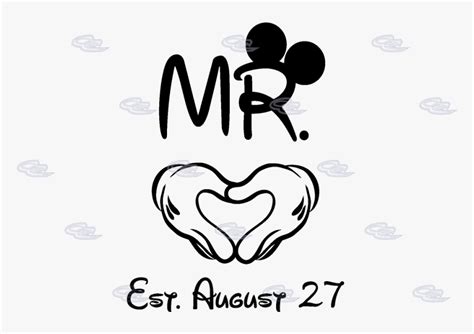 Mr Mrs Mickey Mouse T Shirt Groom Bride Hd Png Download Transparent