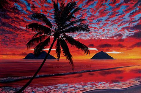 Tropical Sunrise Paintings Thomas Deir Honolulu Hi Artist