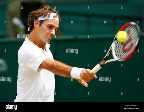 Wimbledon Championships 2009roger Federer Sui In Action Stock Photo