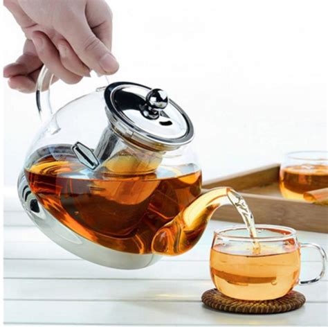 1000ml High Borosilicate Glass Teapot Stainless Steel Infuser