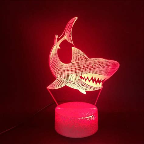 Shark 3d Illusion Night Light Etsy