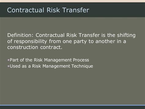 Contractual Risk Transfer In Construction Contracts