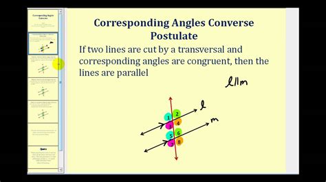 Corresponding Angles Converse Youtube