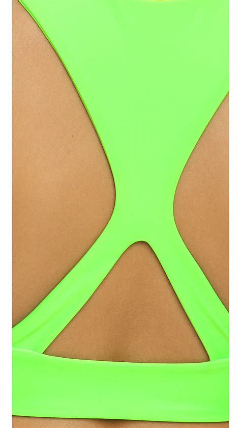 lyst mikoh swimwear barbados bikini top lime in green