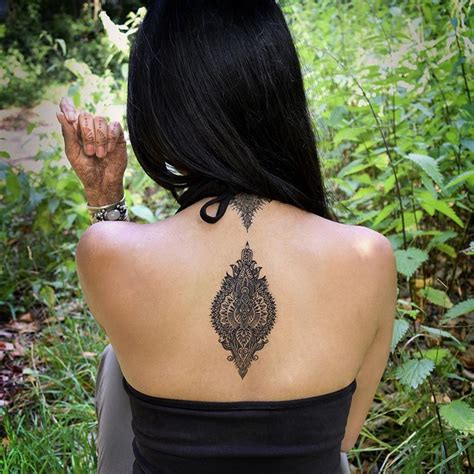 Cutelittletattoos Ornamental Temporary Tattoo On The Upper Back