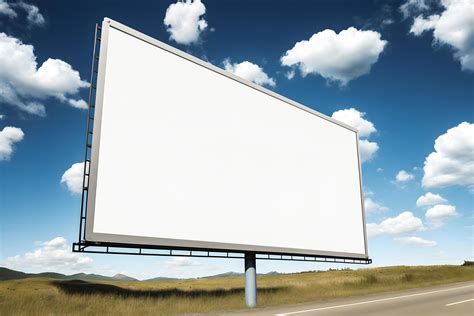 Empty Roadside Billboard On Motorway Blank Advertisement Board For