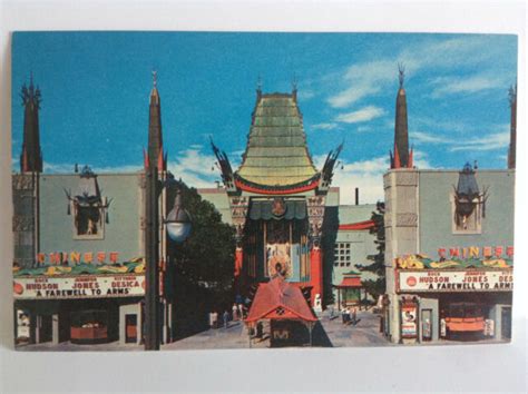 Graumans Chinese Theatre Hollywood Premieres Theatre Ca Vtg Postcard