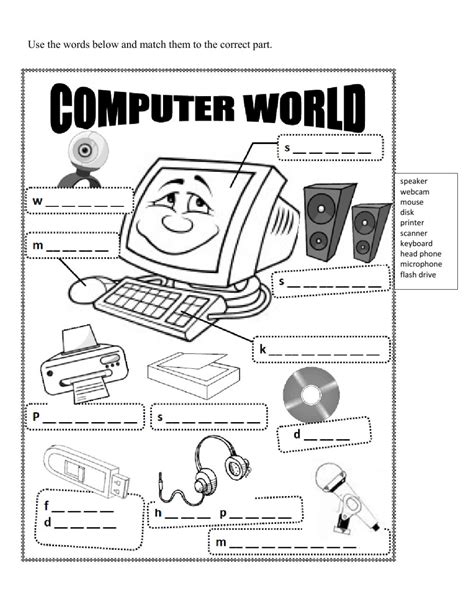 Computer Parts Labeling Worksheet