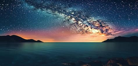 Premium Ai Image A Starry Night Sky Over The Ocean