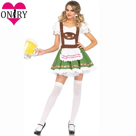 Bavarian Oktoberfest Sexy Women Costumes Halloween Beer Maid Dress