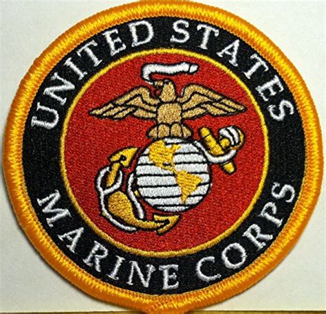 Buy United States Marine Corps Iron On Patch Usmc Emblem Gold Border