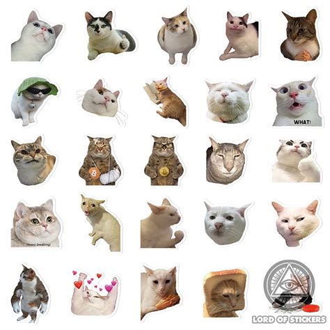 Set Hình Dán Meme Sticker Mèo Cute Vui Nhộn Hài Hước Chống Thấm Nước Trang Trí Mũ Nón Bảo