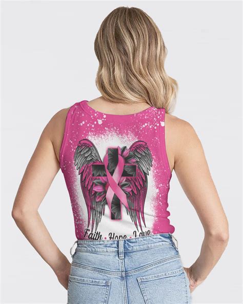 Wings Sunflower Cross Women S Breast Cancer Awareness Tanks Faith Hope Love