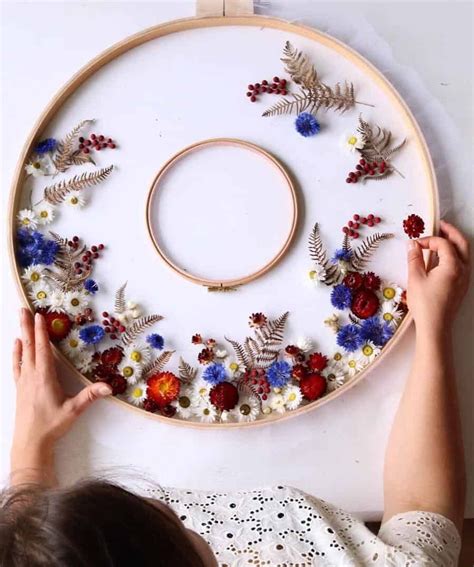 How To Make Embroidery Hoop Art With Dried Flowers From Britain With
