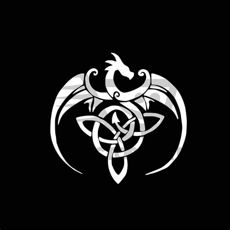 Dragon Celtic Knot Wyvern Pagan Viking Strength Emblem Svg Etsy