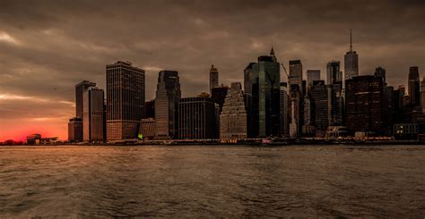 New York City Skyscrapers Downtown Evening Time 5k Wallpaperhd World
