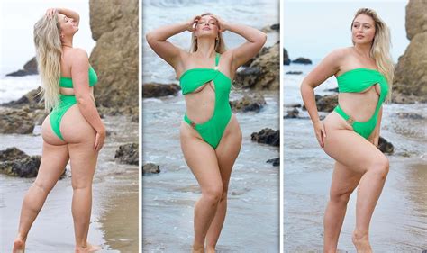 Model Iskra Lawrence 31 Showcases Impressive Curves In Bright Green