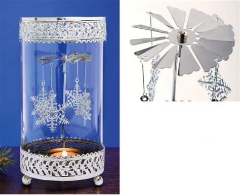 Rotating Snowflake Tealight Candle Holder Decoration Christmas