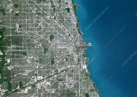 Chicago Illinois Usa Satellite Image Stock Image C0575687