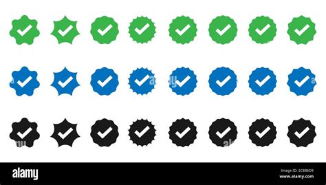 Approved Icon Collection Profile Verification And Verification Badge Isolated Vector Set Icon