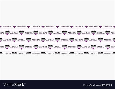 Cute Asexual Heart With Text Cartoon Seamless Vector Image