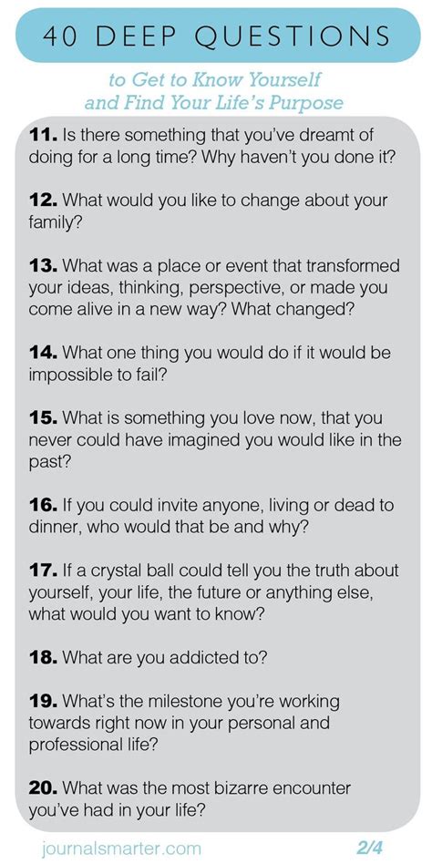 (ask date what s/he likes to drink) is that your favorite? 40 Deep Questions To Get To Know Yourself and Your Life ...