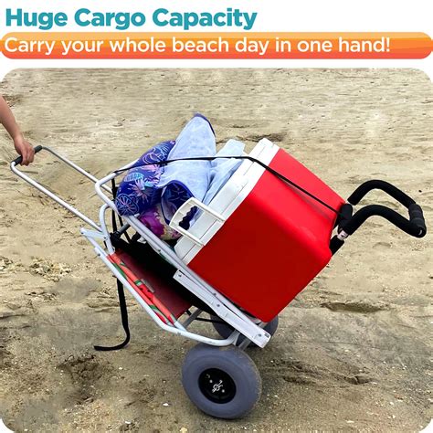 Buy Beach Cart With Big Wheels For Sand Galvanox Collapsible Folding