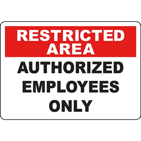 Restricted Area Authorized Employees Only Sign Graphic Products