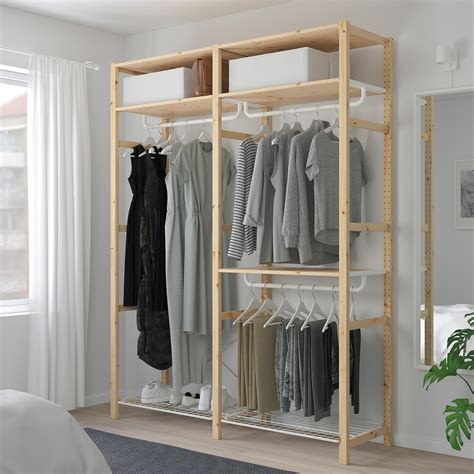 Wall mounted clothes rail and shelf ikea. IVAR Shelving unit with clothes rail, 174x50x226 cm - IKEA